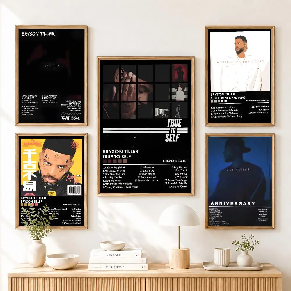 B-BRYSON TILLER Poster Home Living Bed Room Bar Hallway Sticky Wall Art Printing Aesthetic Decor