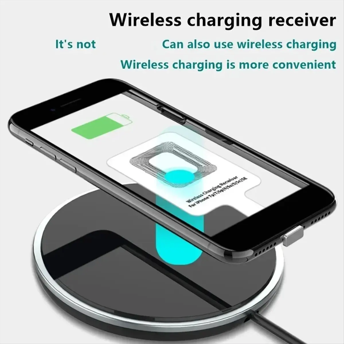 (A02R) Type-C Wireless Charging Receiver Type C Fast Wireless Charger Adapter for Samsung Huawei Xiaomi