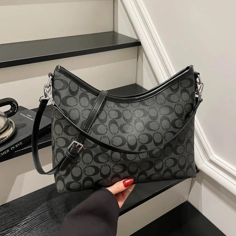 

Уникальная сумка через плечо с винтажным буквенным логотипом для женщин, элегантная кожа и большая вместимость