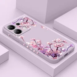 Falling Flowers Phone Case For Xiaomi Redmi Note 14 13 12 12S 11 11S 10 10S 9 9S Pro Plus 4G 5G Liquid Silicone Cover