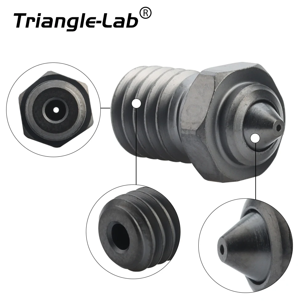 Trianglelab NCB™ Nozzle V6 VOLCANO MK8 DLC Bimetal Hardened Steel Copper Alloy Diamond-like coating  Wear Resistant for voron 3D