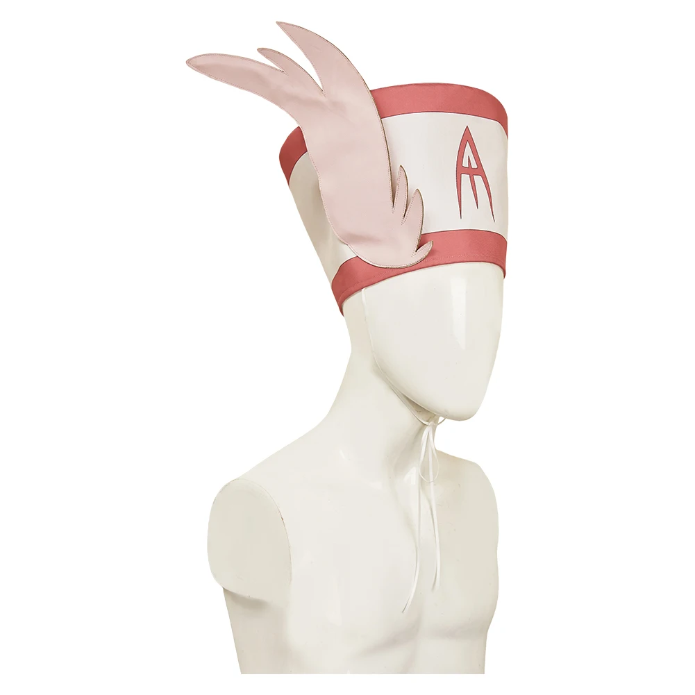 TV Hell Inn Cosplay Abel Cosplay Feather Hat Pink White Leather Cape Costume Accessories Halloween Carnival Party Outfits Gifts