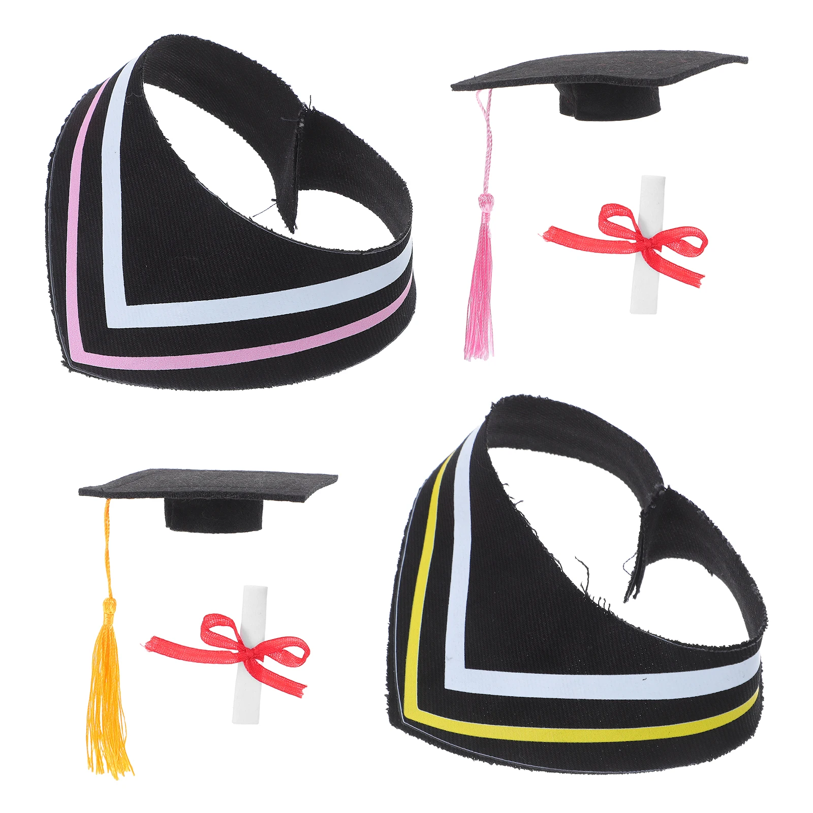 

2 Sets Cap Collar For 30Cm Bear Stuffed Animal Costume Party Decoration Outfit Graduation Dress Up Mini Hat Grad Bear Costume