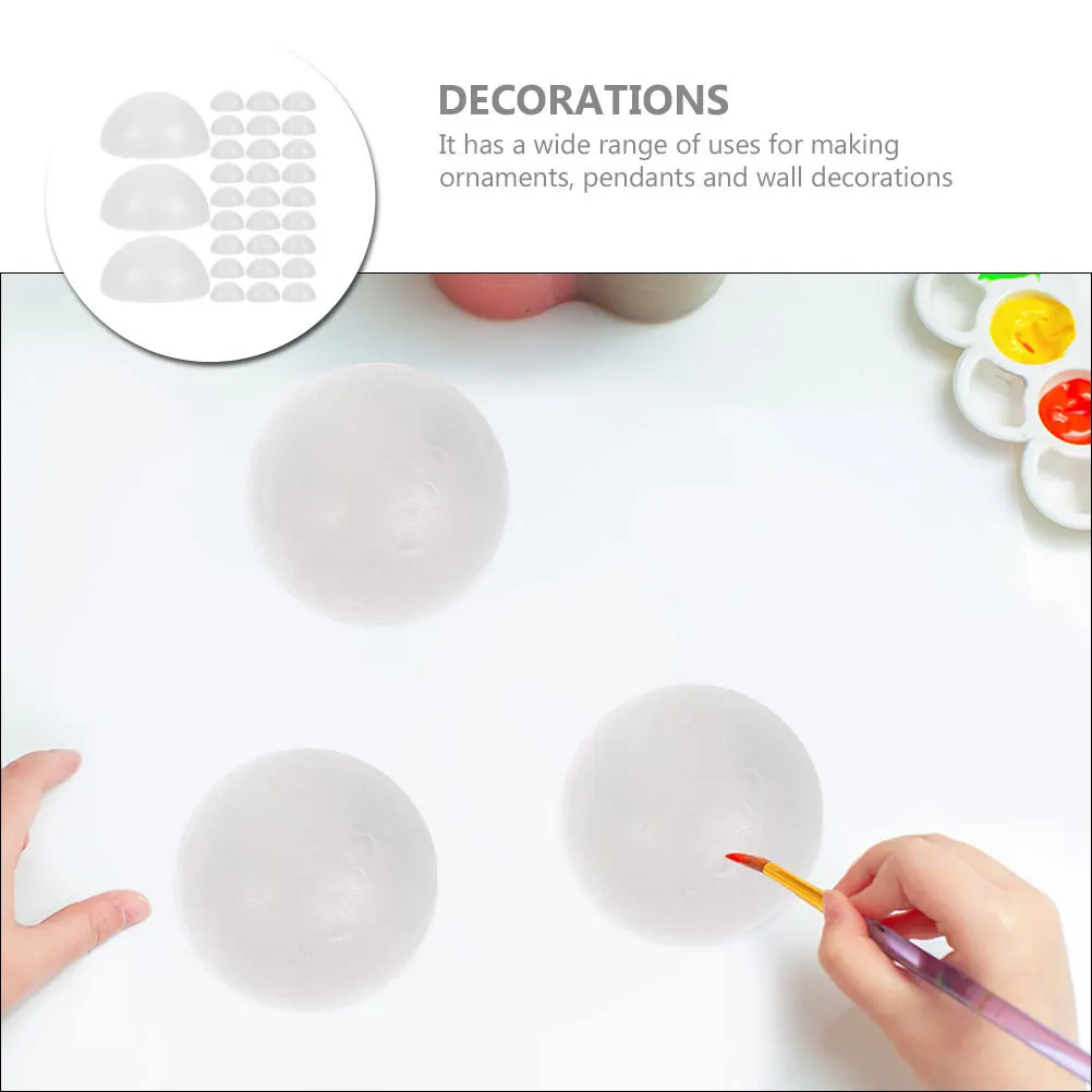 

50pcs Half Ball Shaped Diy Material Foam Craft Balls For Painting Kids Adults Wedding Bouquet Holder Flower Arrangement