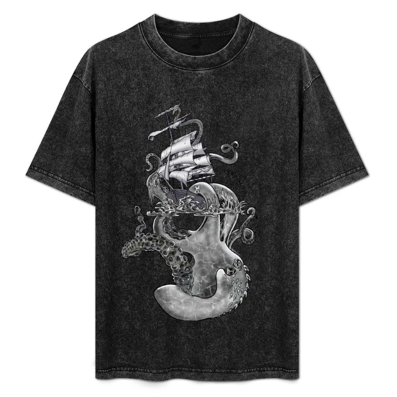 

Kraken vs Ship T-Shirt heavyweights blanks mens graphic t-shirts hip hop