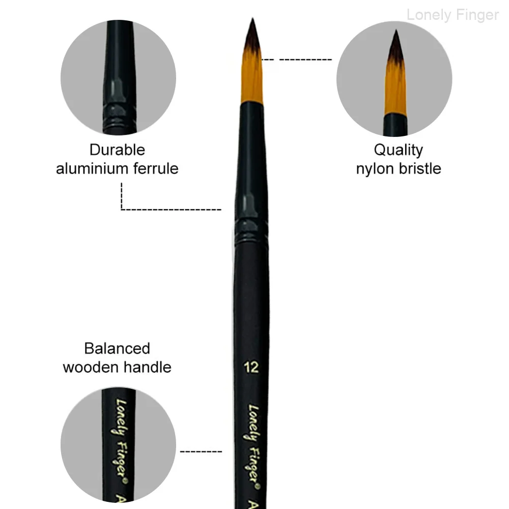 فرش طلاء بالألوان المائية، مجموعة فرش طلاء نايلون 6/30 قطعة، فرش رسم فنية للرسم الأكريليكي، فرش زيتية بألوان مائية احترافية #5
