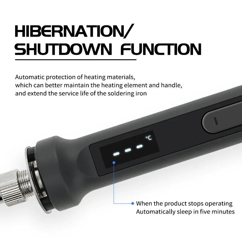 Imagem -04 - Conjunto de Ferro de Solda Elétrico Usb 100w Temperatura Ajustável Aquecedor de Soldagem Lcd com Interruptor Liga Desliga Kit de Solda Eletrônica Inteligente