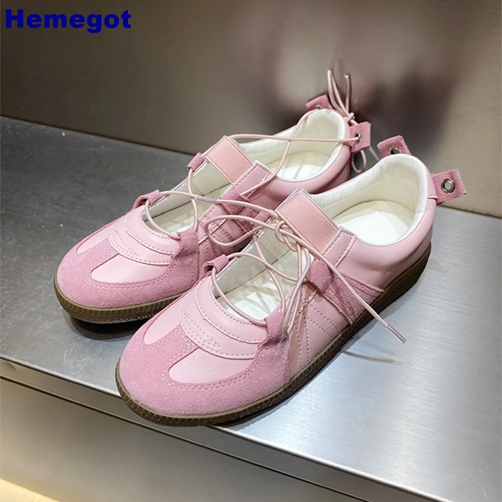 

Round Toe Cross Strap Ballet Shoes 2024 Summer Thick Sole Sports Casual Mary Janes Fashion Women Outdoor Comfort Shoes