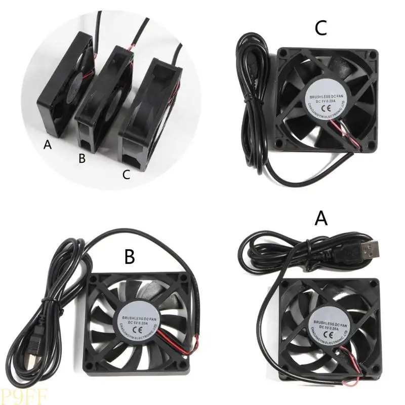CS1W 6CM 70 -мм вентилятор 7025 7015 7010 DC5V USB Plug Pleace Router Box Fan Fan