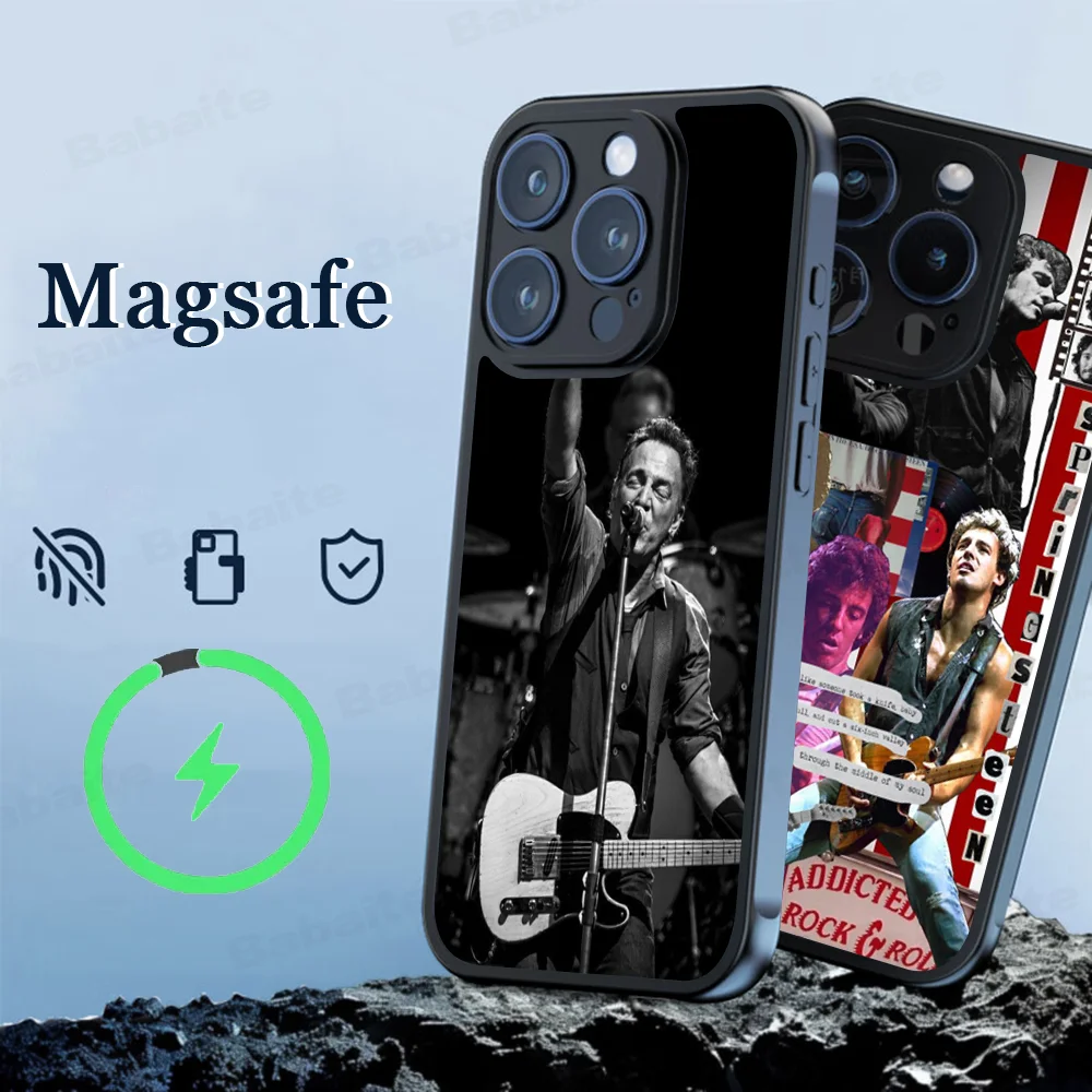 Bruce Springsteen Guitar Phone Case Magnetic Case For IPhone 16 14 13 12 11 15 Pro Max Plus For Magsafe Wireless Charge Cover