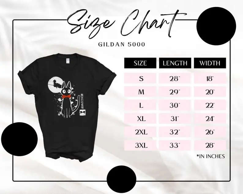 Inked Kiki Cat T-shirt Japan Anime Movie Fan Tee Shirt Unisex Black Shirt - Anime T-shirt, Manga Shirt, Birthday Christmas Gift