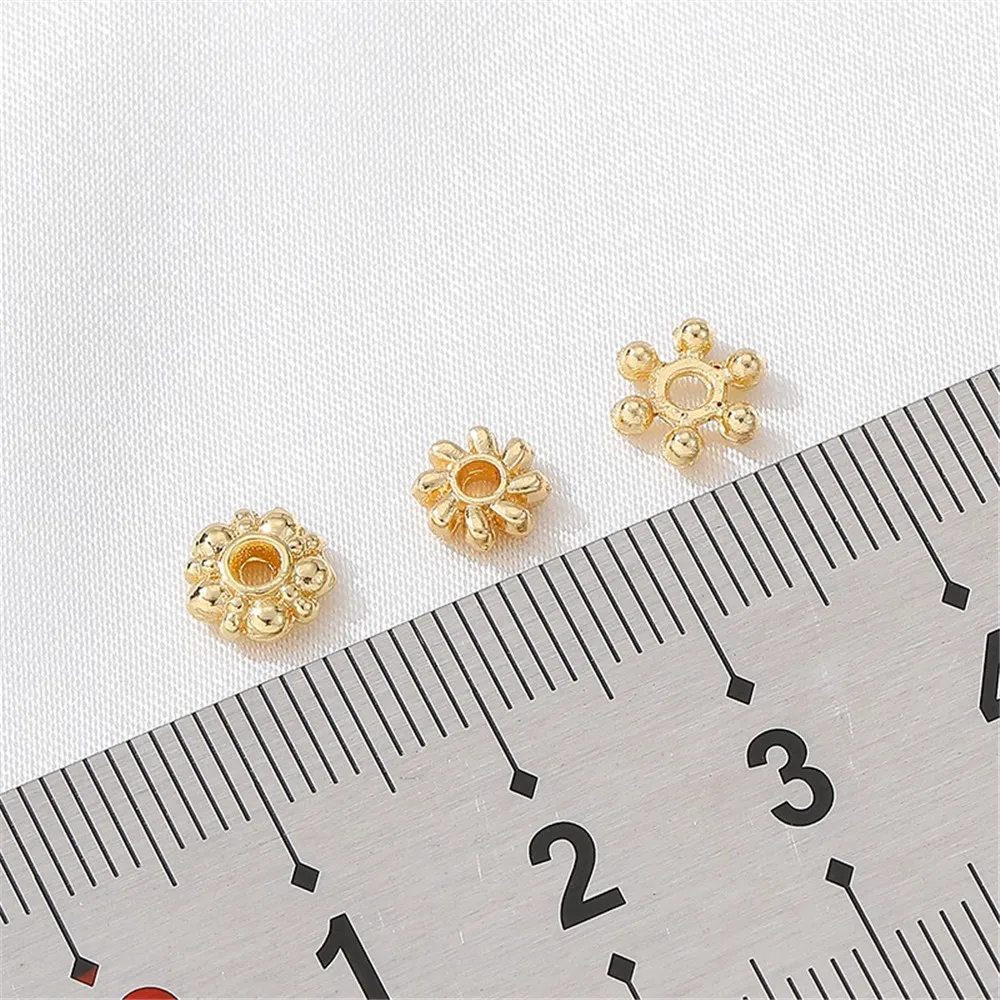 14K Gold-plated Snowflake Partition Plum Blossom Scattered Beads Handcrafted DIY Bracelet Necklace Jewelry Material Accessories