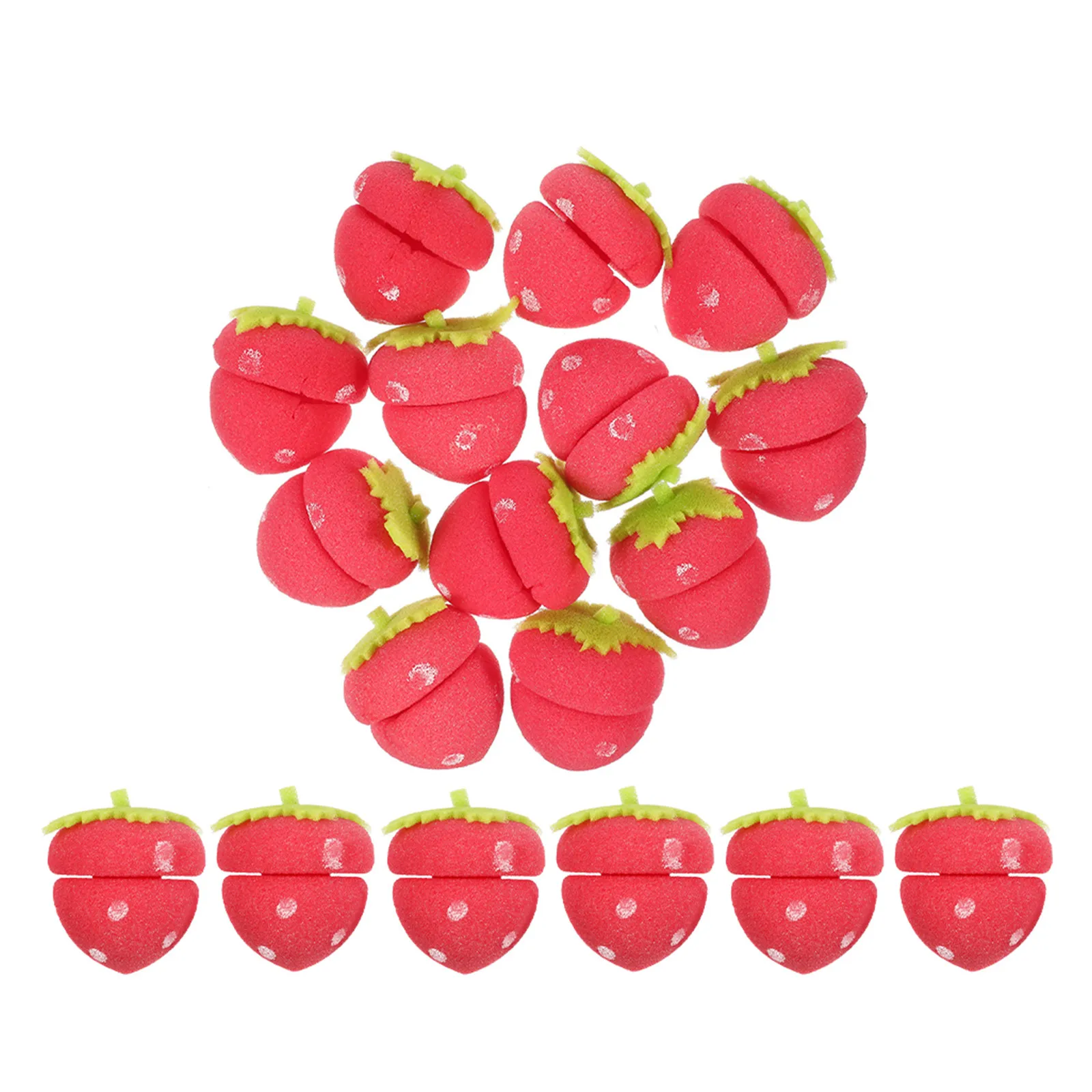 30Pcs Strawberry Foam Hair Curlers Heatless Soft Sponge Rollers Overnight Curlers for Women Long Short Hair Hairdressing