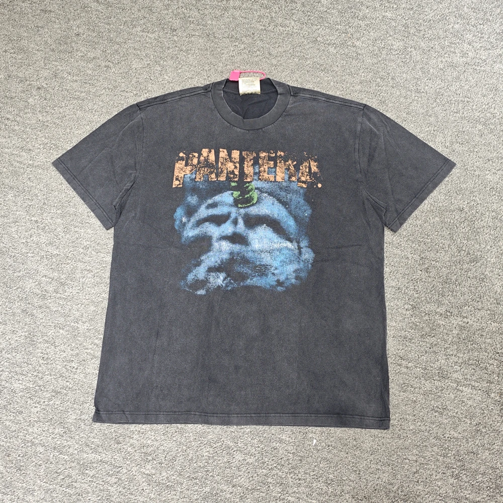 

Yao Fashion High Quality Cotton Washed Pantera Band Retro Vintage Punk Rock Streetwear Men Tops Tee Graphic T Shirt For Men