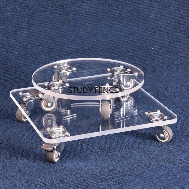 

Transparent Flowerpot Tray Mobile Wheeled Pallet Square/circular Flower Stand Base Flower Pot Load-bearing Tray Household Goods