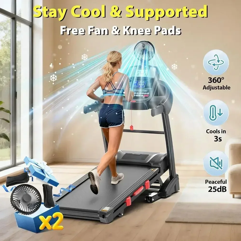 High-Capacity Incline Treadmill with Auto and Manual Settings, Up to 10MPH, 18'' Belt, 71 Programs, Cushioning & Knee Support