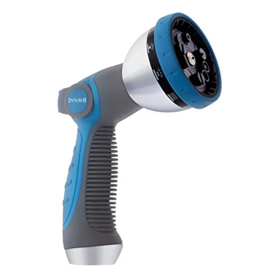 

Garden Hose Nozzle Heavy Duty - Features 10 Spray Patterns, THUMB CONTROL On Off Valve Hose Sprayer Nozzle for Easy Water Contr