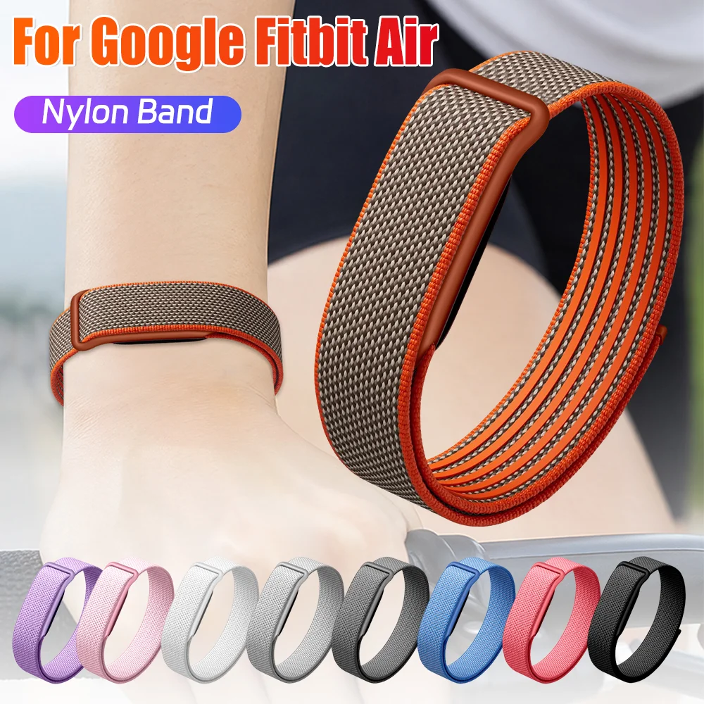 In Stock For Google Fitbit Air Nylon Watch Strap Magic Tape Strap Loop Wristband Sport Nylon Braided Watch Strap Holiday Gift