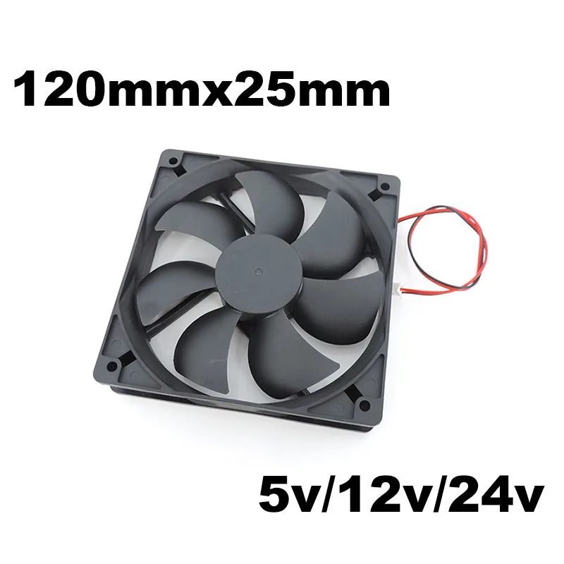 5x DC 5V 12V 24v 120mm 12cm 12025 Fan 120mm*120mm*25mm Fan Brushless Cooling Fan 120x120x25mm 2PIN PC Computer Case Cooler