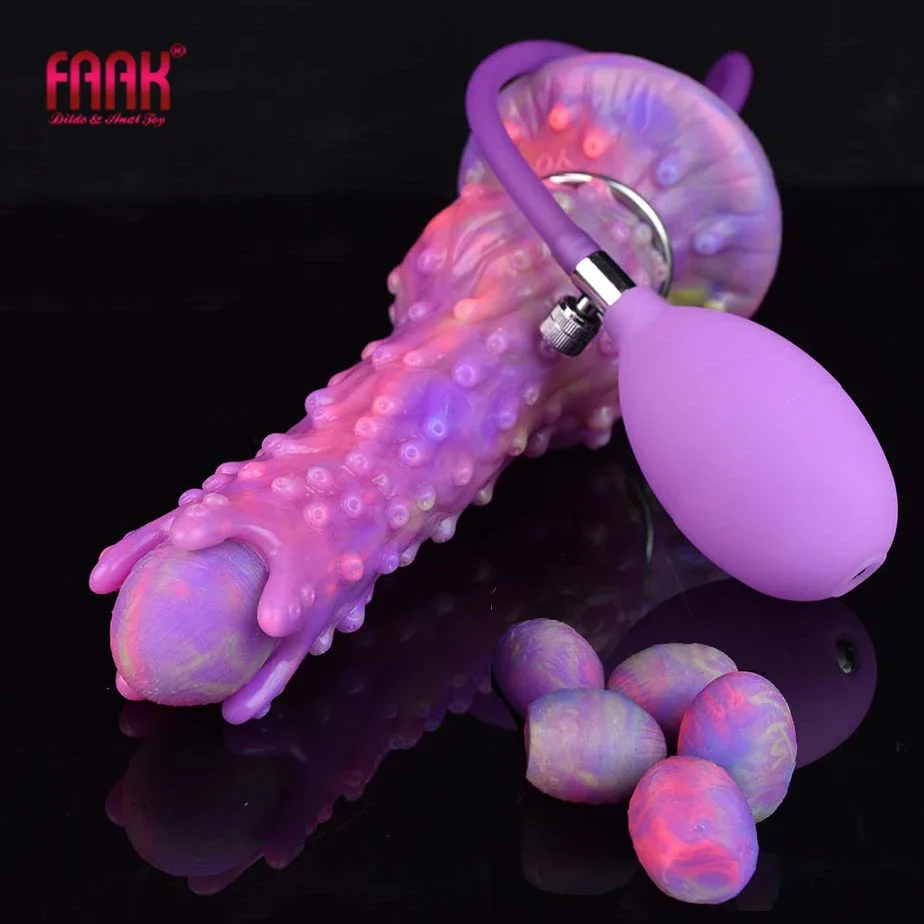 FAAK Fantasy Pneumatic Luminous Ovipositor Anal Sex Toys Dragon Dog Knot Dildos Silicone Butt Plug Adult Game Masturbators