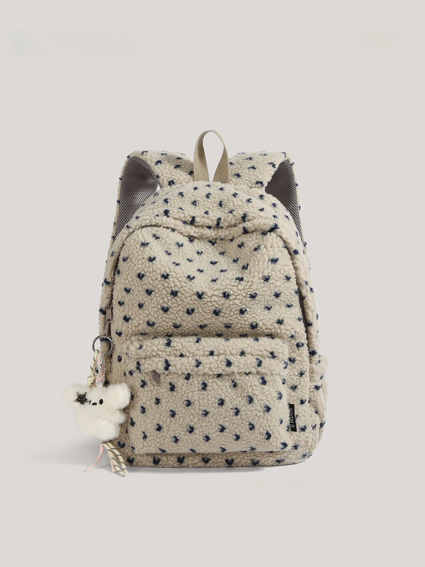 

ABZORB Winter New Plaid Fluffy Polka Dot Bapa Lightweight High Aesthetic Dual oulder Bag for Fem College Students An...