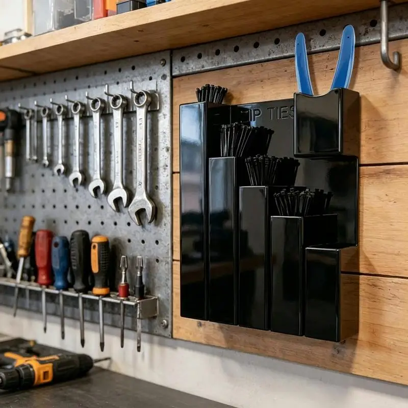 1Pcs Multifunctional And Multi Slot Wall Mount Zip Ties & Tool Organizer Holds Multi-Size Zip Ties For Garage Workshop Accessor