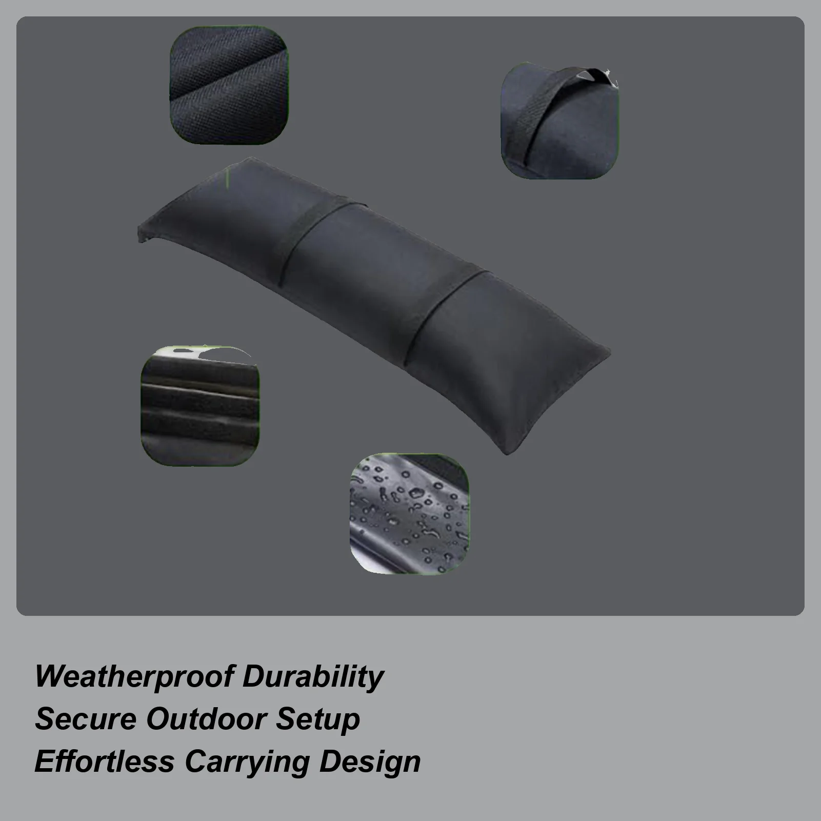 Sand Bags For Beach Umbrella 2 Pieces Fillable Sack 600D Oxford Cloth Weatherproof Beach Umbrella Base Sand Bag For Garden