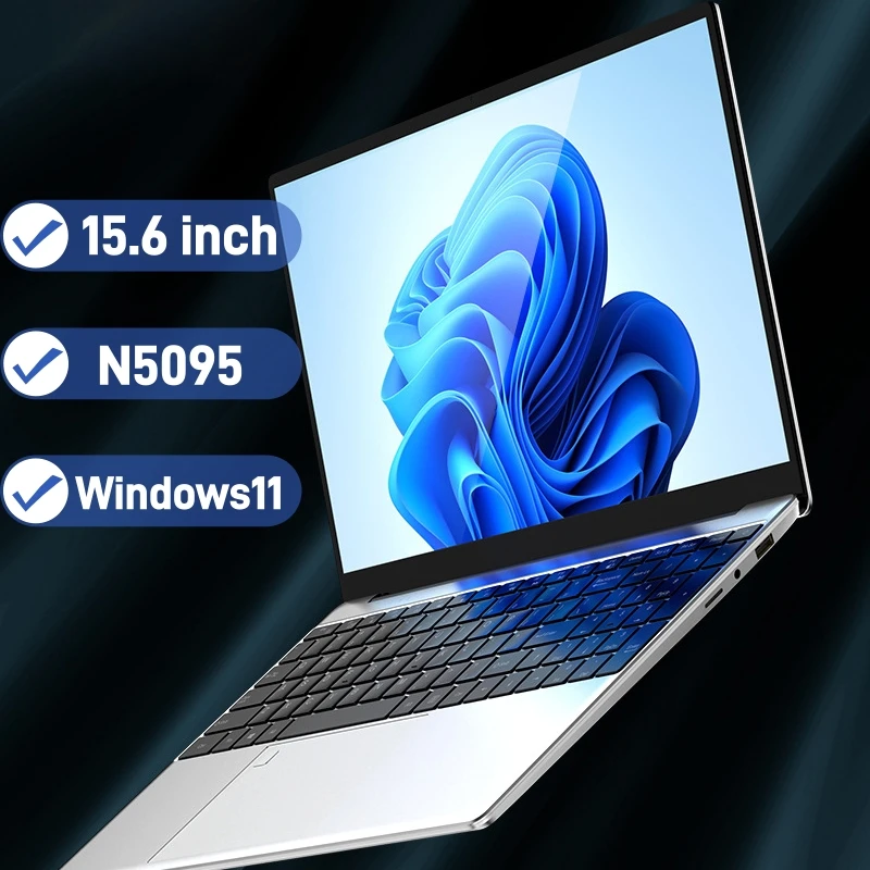 أجهزة كمبيوتر محمولة للألعاب IPS Intel N5095 مقاس 15.6 بوصة كمبيوتر محمول محمول 8 جيجابايت و16 جيجابايت DDR4 512 جيجابايت/1 تيرا بايت SSD Windows11 صفقات لوحة المفاتيح بإضاءة خلفية