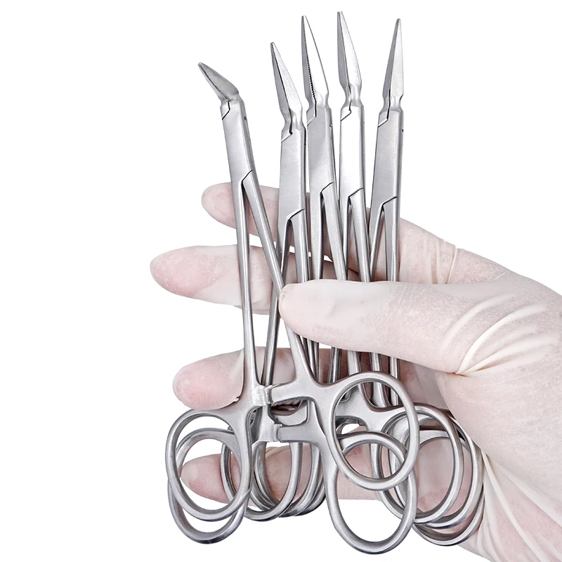 5pc Dental Tools Residual Root Tweezers Tooth Extraction Forceps 0/30/45/60/90 Degree Minimally Invasive Teeth Plier