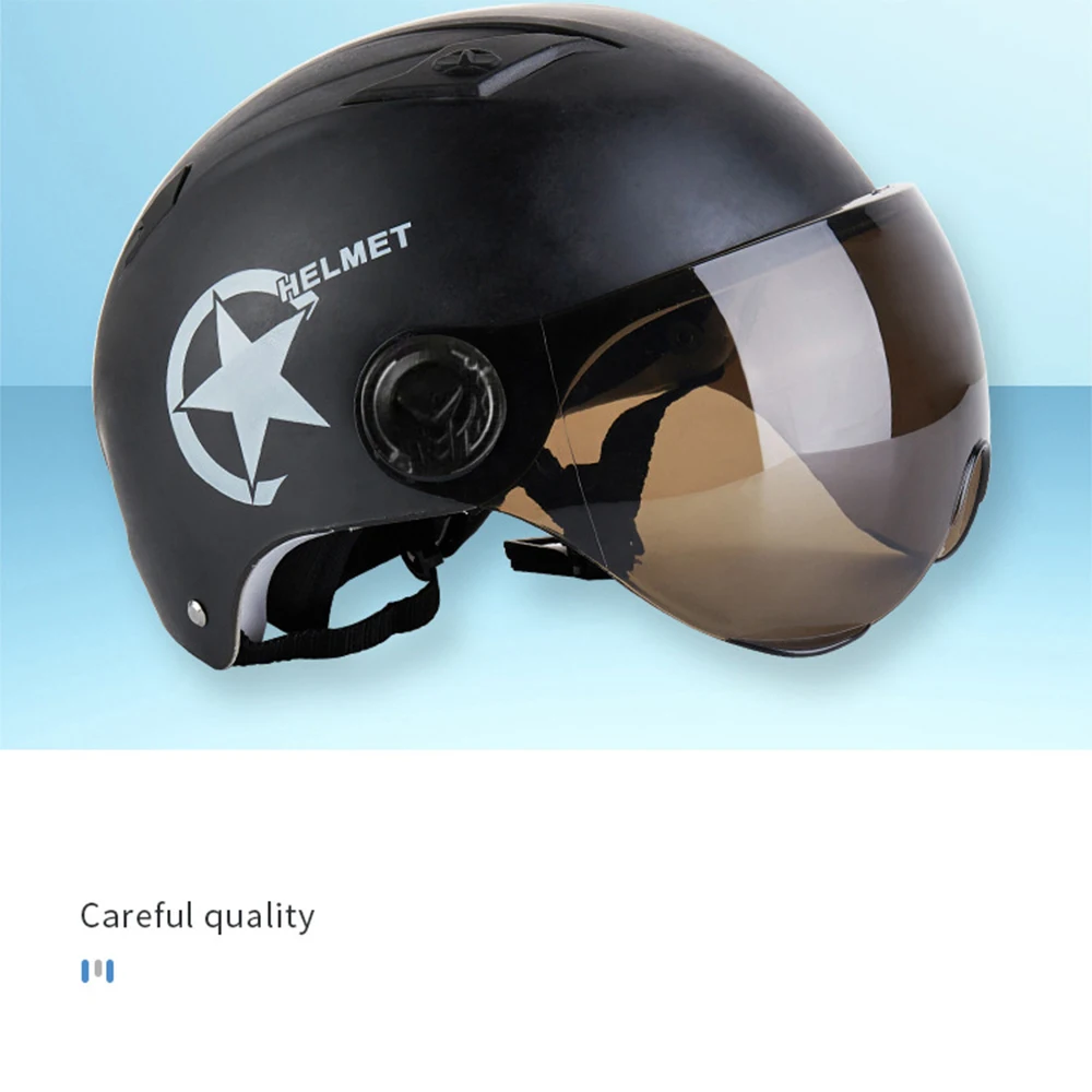 Casco viso Moto Open Dual Lens visiere uomo donna estate bicicletta elettrica casco Scooter Moto Moto caschi da bici