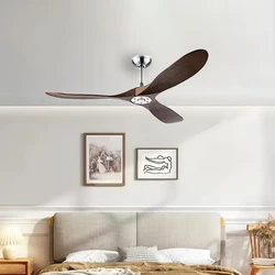 52 60 70 Inch Ceiling Fan Industrial Vintage Wooden Ventilator No Light Remote Control Decorative Blower Wood Retro Large Fans