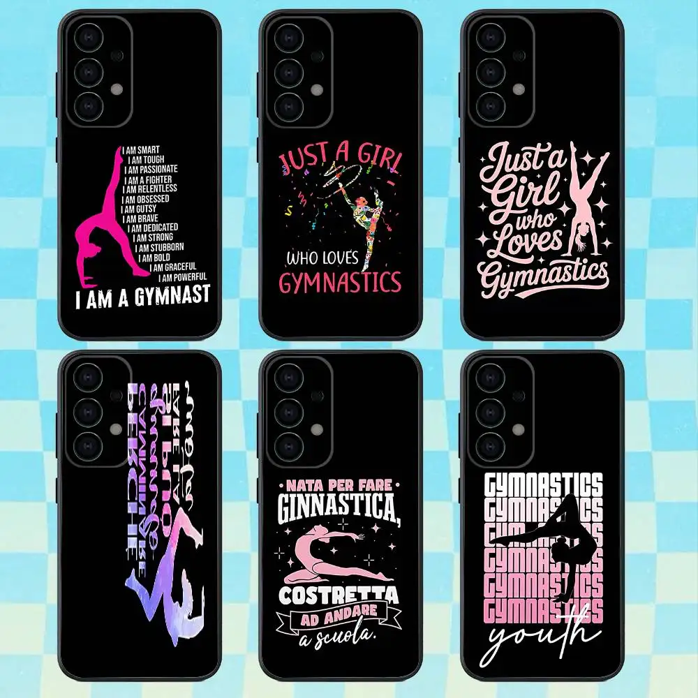 

GYM Girl Gymnastic Athlete Phone Case For Samsung Galaxy A73,31,32,72,41,53,52,71,22,5G,Note,J7,8,9 Soft Black Cover