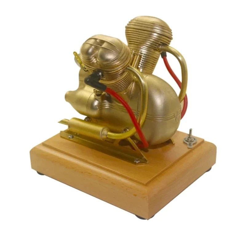 

For Twin Cylinder Four-stroke V35 Horizontal Gasoline Motorcycle Engine Model Toy Can Be Used For Collection And Physical Experi