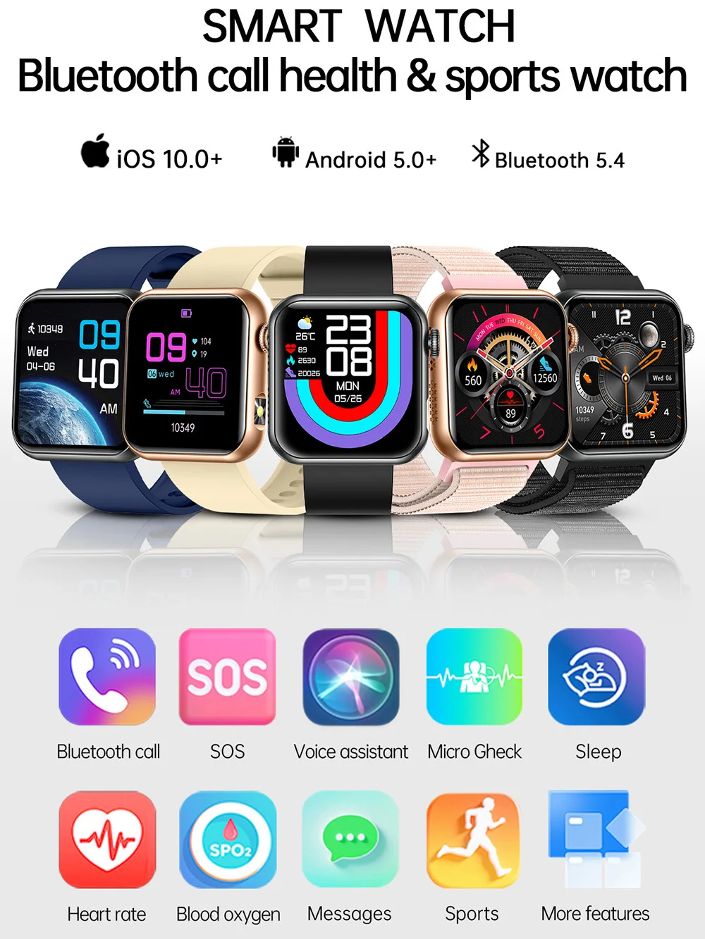 Bluetooth Call Health & Sport Smart Watch Men One Click Micro Physical Examination Uric Acid Blood Lipid Detection Smartwatch
