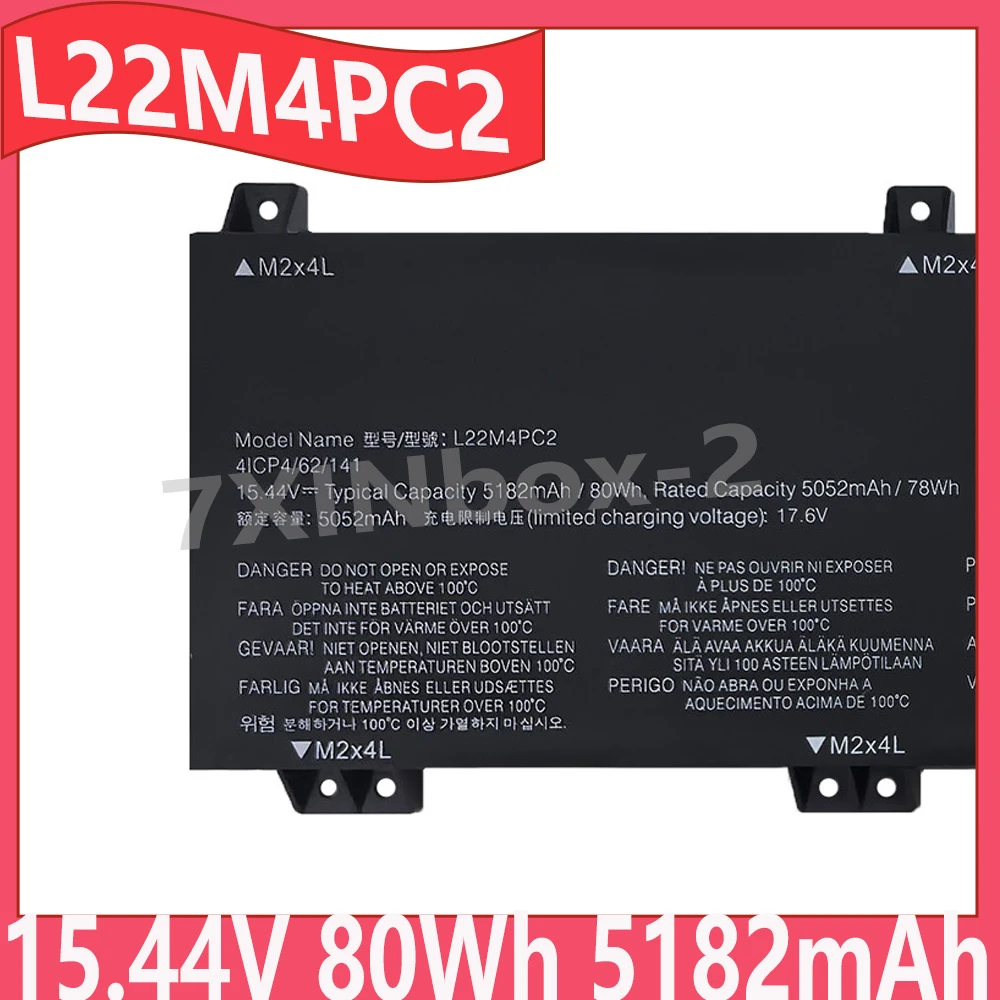 L22M4PC2 15.44V 80Wh 5182mAh Battery For Lenovo Legion Y7000P R7000P 2023 SLIM 5 16APH8 IRH8 LOQ 16APH8 IRH8 series free tools