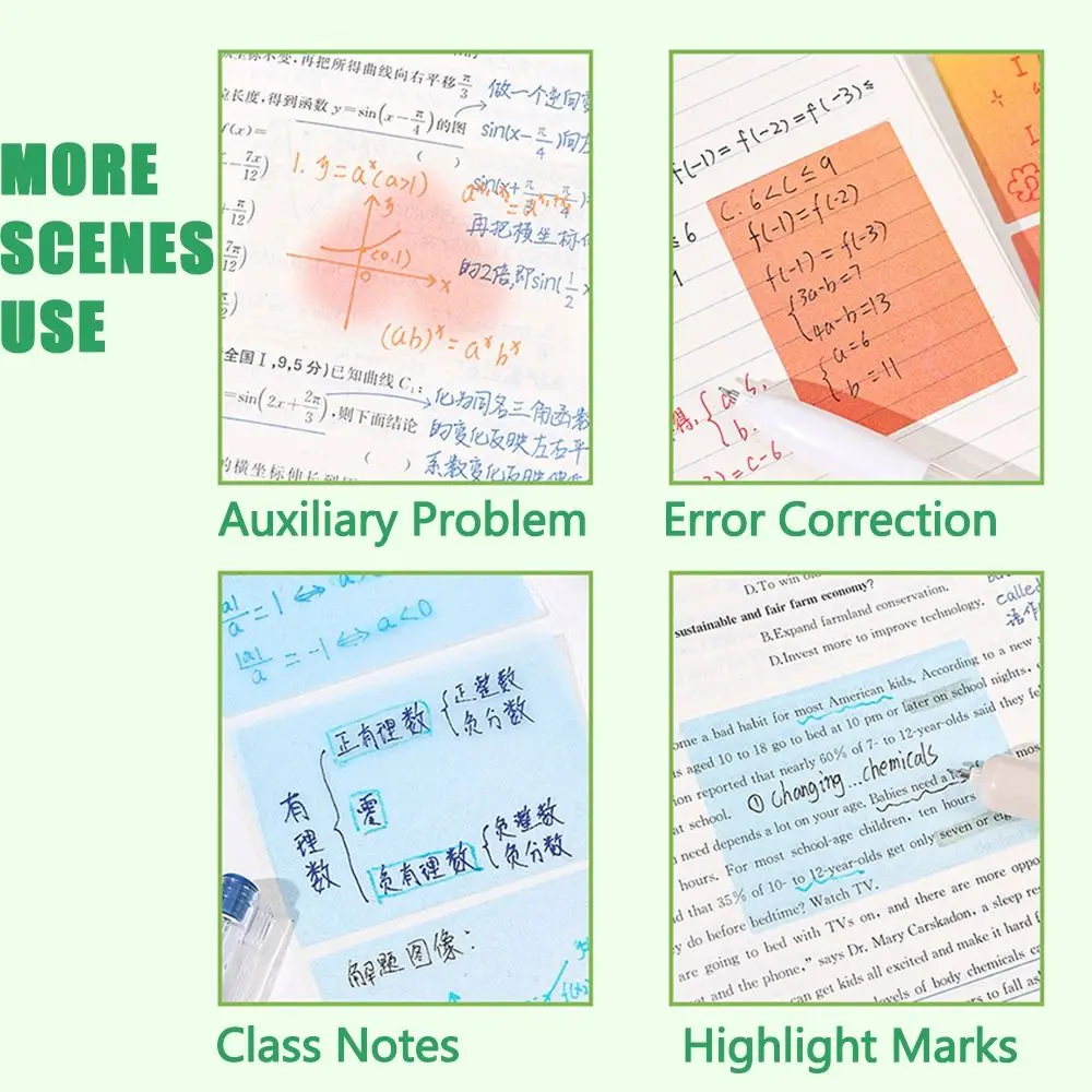 105Sheets INS Kawaii Pull-out Sticky Notes Pearlescent Creative Colorful Memo Pad Pullable Full Adhesive Cartoon Notepads Diary