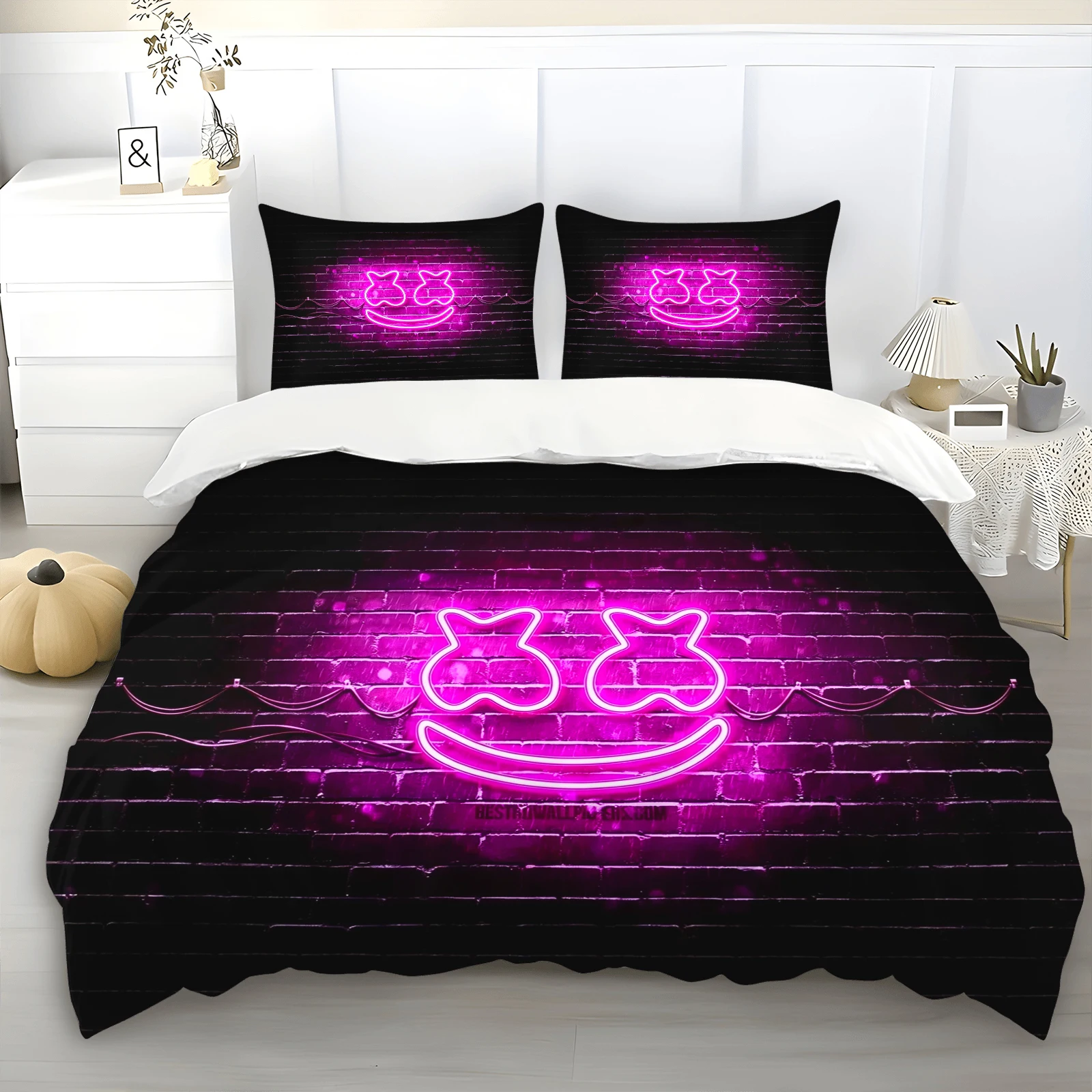 Luxury New 3D Print Marshmallow DJ Bedding Set Duvet Cover Bed Set Quilt Cover Pillowcase king Queen Size Boys Adult Bedding Set