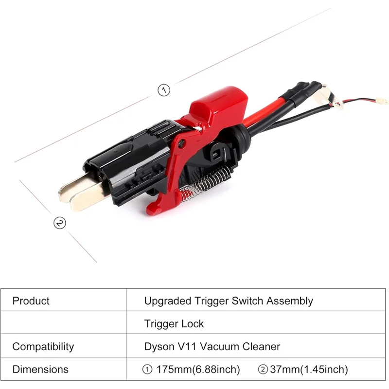 YCOC-For Dyson V11 SV14 مكنسة كهربائية مجموعة مفاتيح الزناد القوية، قطع غيار زر الطاقة المحدثة