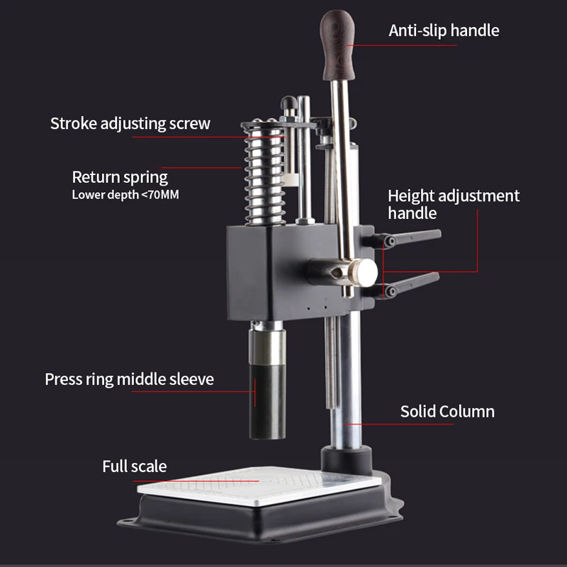 Imagem -06 - Máquina Tampando Garrafa de Perfume Manual de Mesa Pneumática para Colar Anel Frasco de Friso Pressão Superior Garrafa de Vidro Pneumática