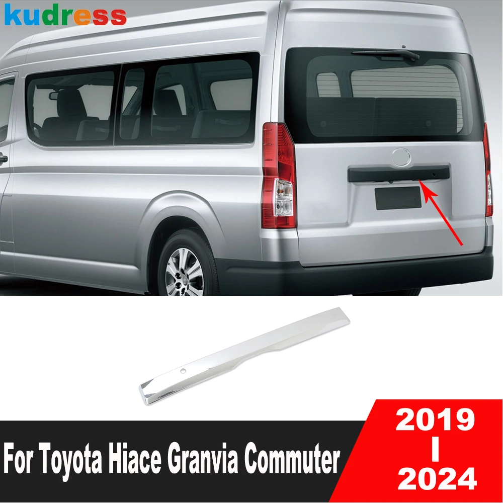 

For Toyota HiAce Granvia Commuter 2019-2021 2022 2023 2024 Chrome Car Rear Trunk Lid Cover Trim Tailgate Lip Strip Accessories