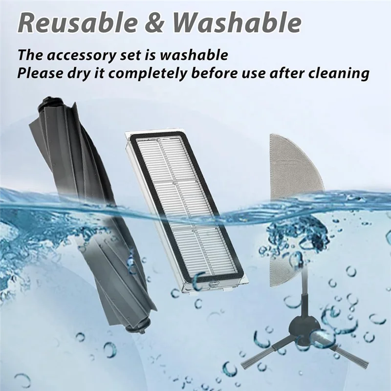 

ALIM-Accessories Kits For Dreame Mova S10 Vacuum Cleaner Main Brush Side Brush HEPA Filter Mop Pads