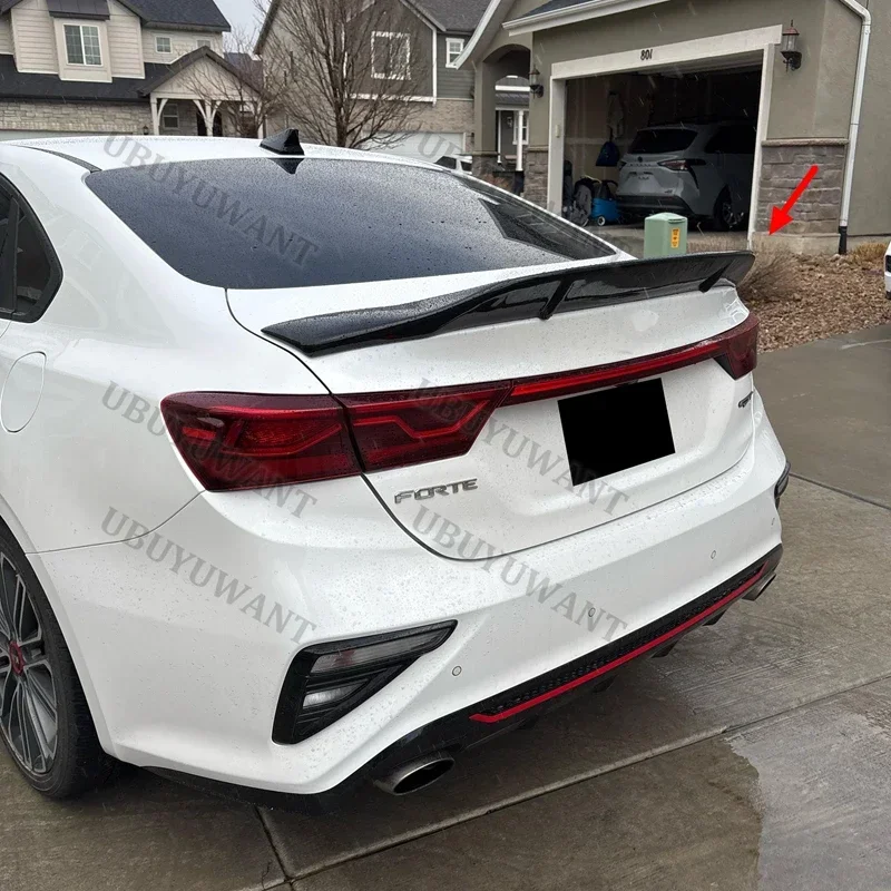 For Kia K3 Cerato Forte Sport GT Carbon Fiber Rear Trunk Lid Car Spoiler Ducktail Lip Wings 2019-2021