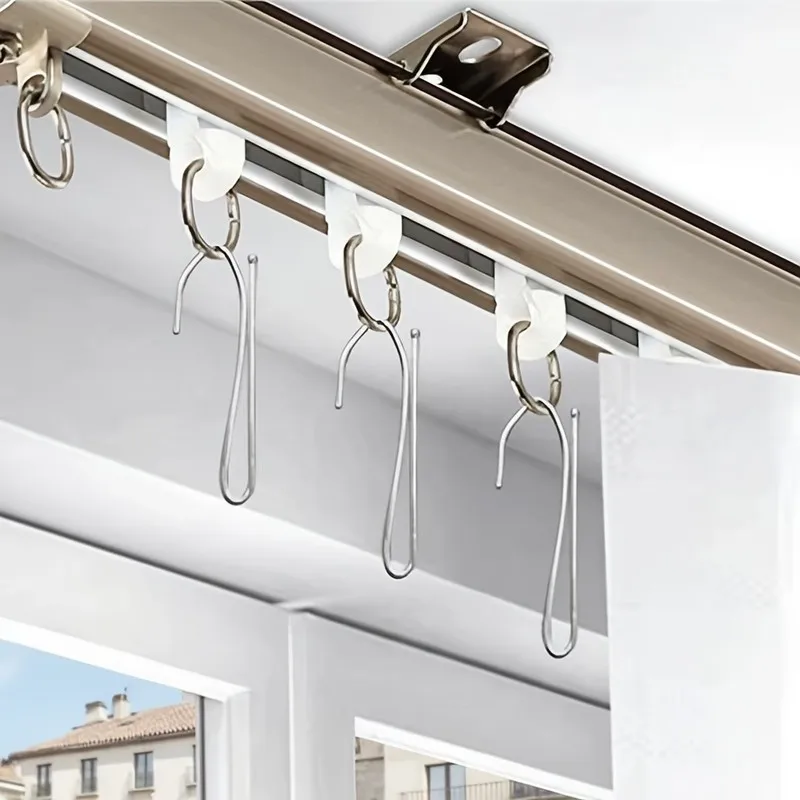 57 pcs Single Prong Curtain Clips for Bathroom Fabric Hanging, Easy Simple Operation, Smooth Sliding Hook