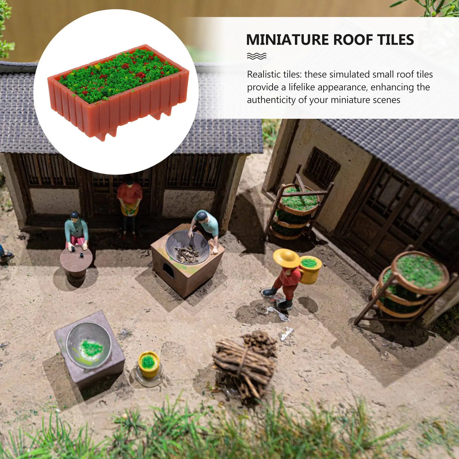 

Набор из 6 миниатюрных цветочных клумб: реалистичные элементы для микроландшафта, декор для сцен, материалы для песочницы, цветочные ящики