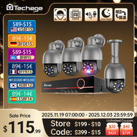 Techage UHD 8CH 4K PTZ POE Security Camera System 2K 5MP Color Night Vision CCTV Video Surveillance Protection Kit Human Detect