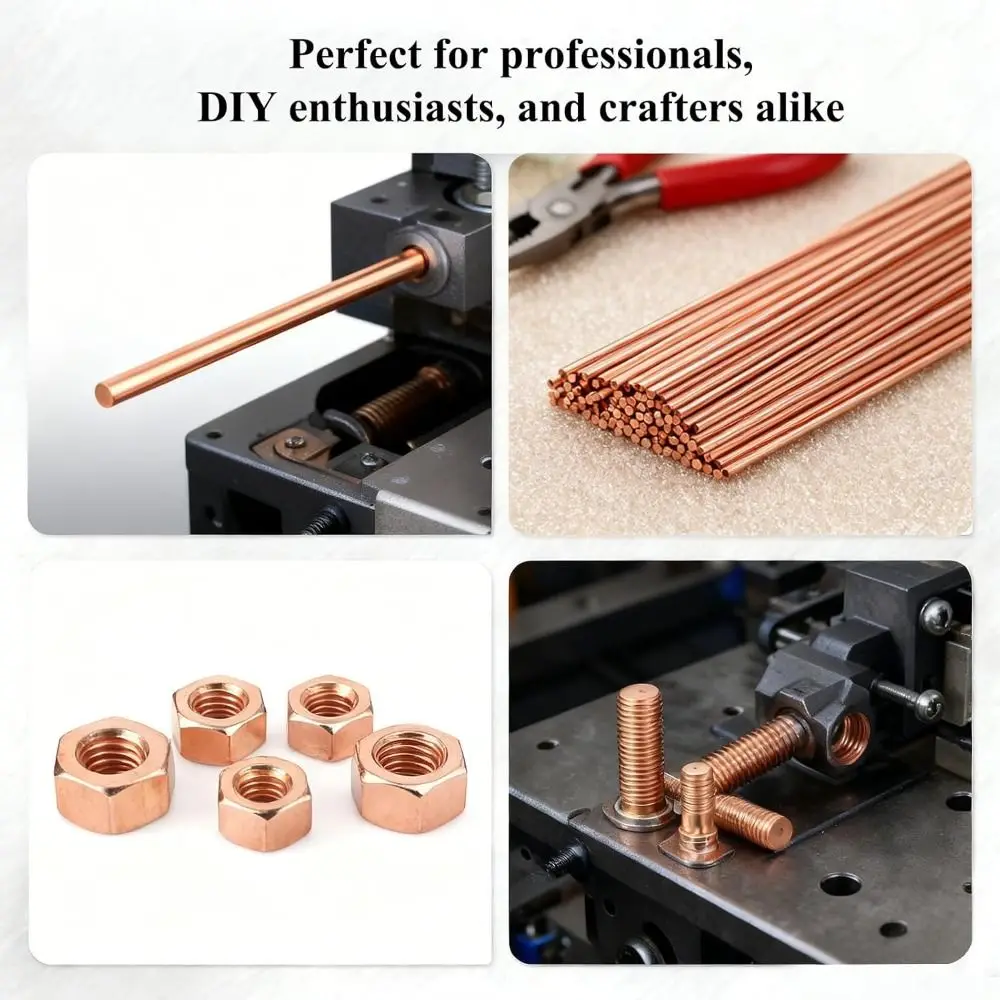 Durable T2 Copper Copper Rod Diameter 3-10mm Length 250mm Copper Round Bar Metal Rod