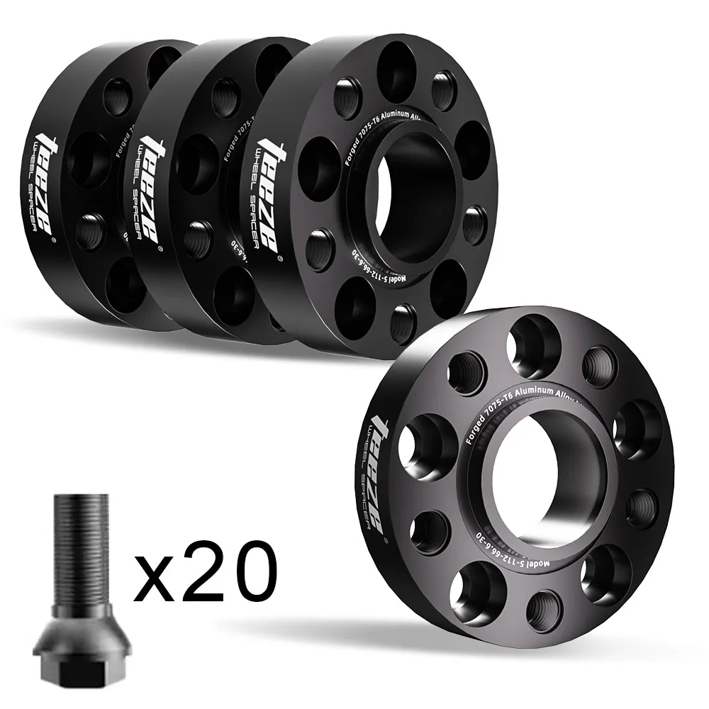 4PCS 25mm 30mm 5x130 71.6 M14 x 1.5 For VW Touareg 7p Flange Plate Wheel Spacers Aluminum Alloy Hub widened Adapter+20pcs bolts