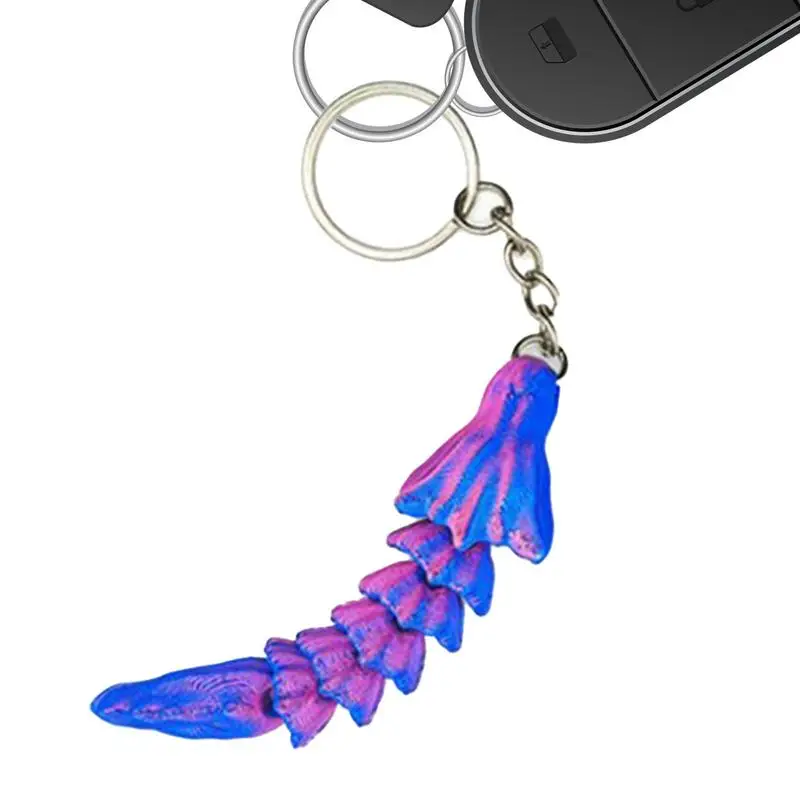 Movable Bone Dragon Keychain Gothic Bone Dragon Keychain Flexible 3D Printed Articulated Sensory Gothic Bone Dragon Keychain For