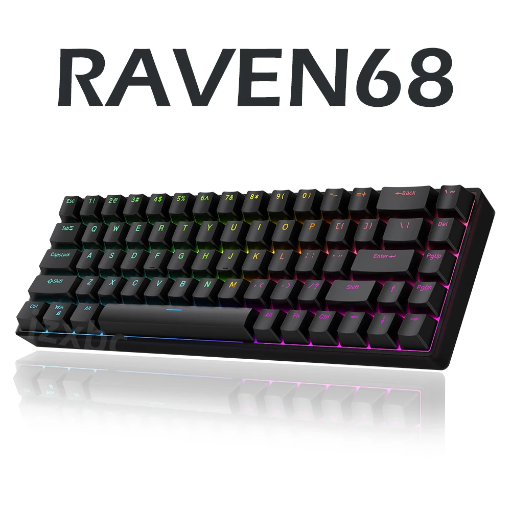 Raven68 Bedraad mechanisch toetsenbord met vervangbare magnetische schakelaar 8K retoursnelheid Aangepast sleutelbereik Snelle trigger E-sports Gamer