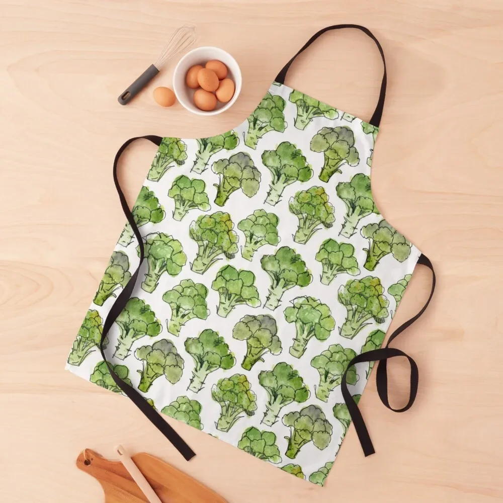 

Broccoli - Formal Apron Cleaning Products For Home for women with pocket Kitchen on the wall Cute Kitchen Accessories Apron